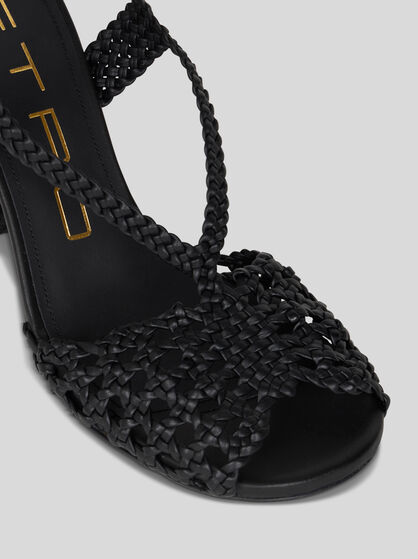 WOVEN HIGH-HEELED SANDALS