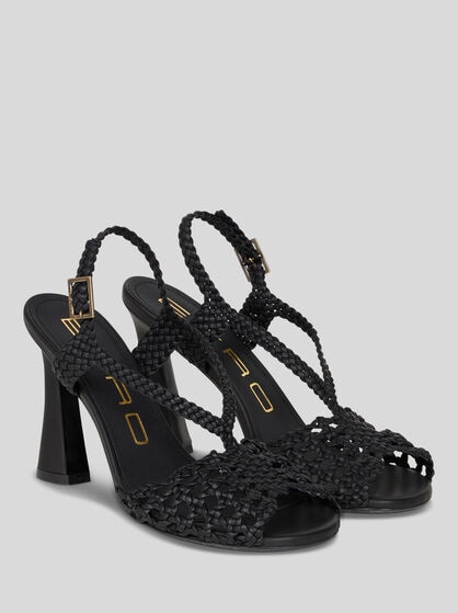 WOVEN HIGH-HEELED SANDALS