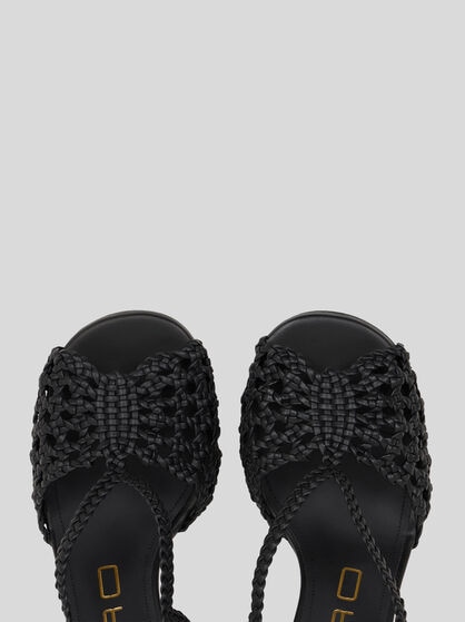 WOVEN HIGH-HEELED SANDALS