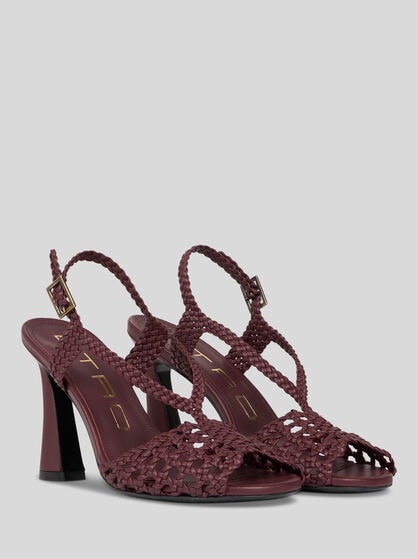 WOVEN HIGH-HEELED SANDALS