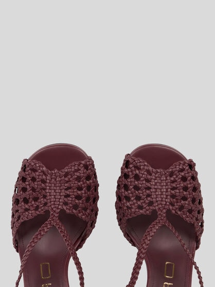 WOVEN HIGH-HEELED SANDALS