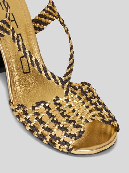 WOVEN HIGH-HEELED SANDALS