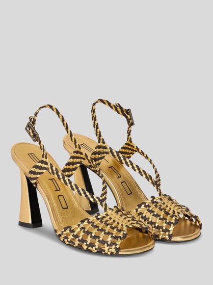 WOVEN HIGH-HEELED SANDALS