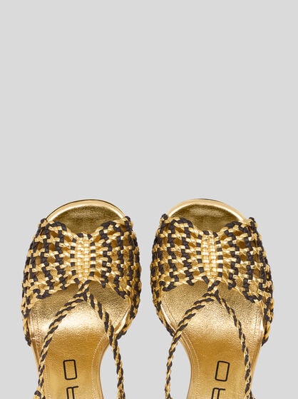 WOVEN HIGH-HEELED SANDALS