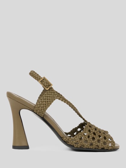 WOVEN HIGH-HEELED SANDALS