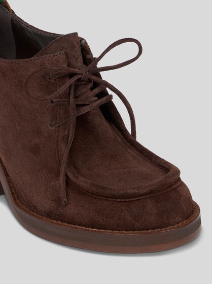 SUEDE LACE-UP SHOES WITH TEXAN HEEL