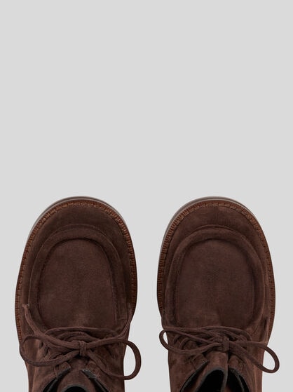 SUEDE LACE-UP SHOES WITH TEXAN HEEL