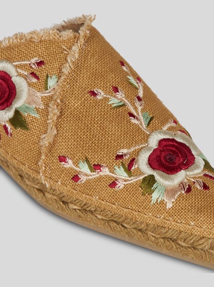 ETRO X CASTAÑER EMBROIDERED ESPADRILLE SLIDES