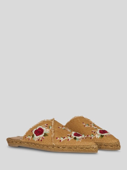 ETRO X CASTAÑER EMBROIDERED ESPADRILLE SLIDES