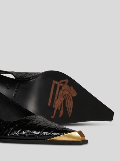 PRINTED LEATHER SLINGBACKS