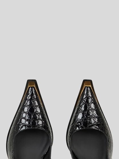 PRINTED LEATHER SLINGBACKS
