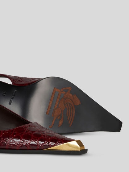 PRINTED LEATHER SLINGBACKS