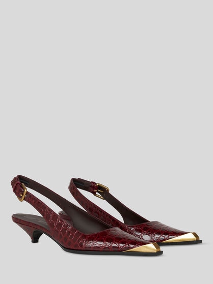 PRINTED LEATHER SLINGBACKS
