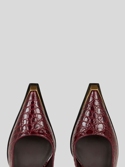 PRINTED LEATHER SLINGBACKS