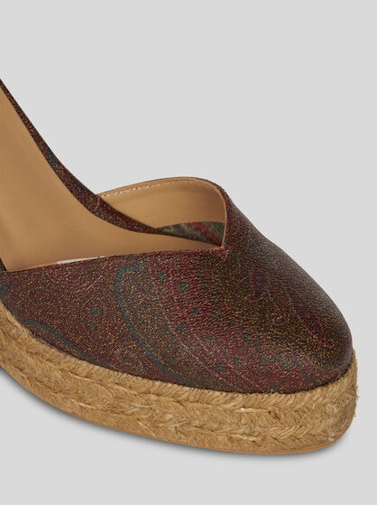 ETRO X CASTAÑER PAISLEY WEDGE ESPADRILLES