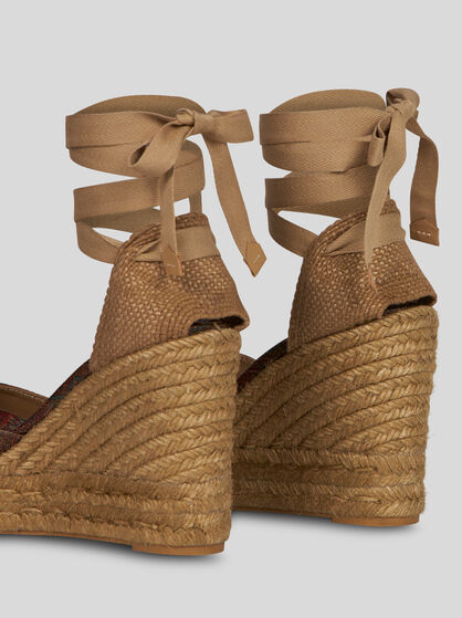 ETRO X CASTAÑER PAISLEY WEDGE ESPADRILLES