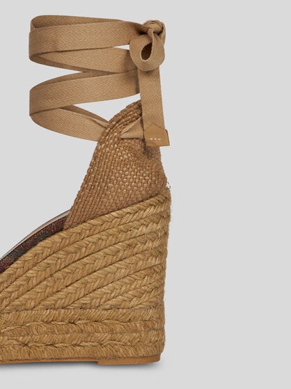 ETRO X CASTAÑER PAISLEY WEDGE ESPADRILLES
