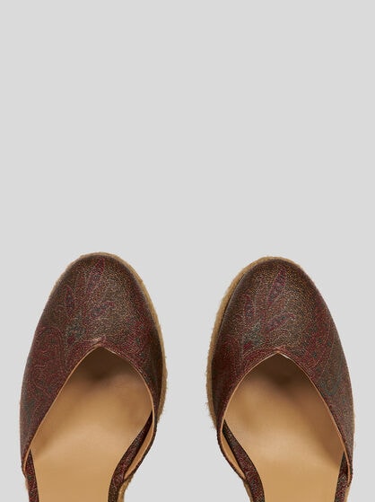 ETRO X CASTAÑER PAISLEY WEDGE ESPADRILLES