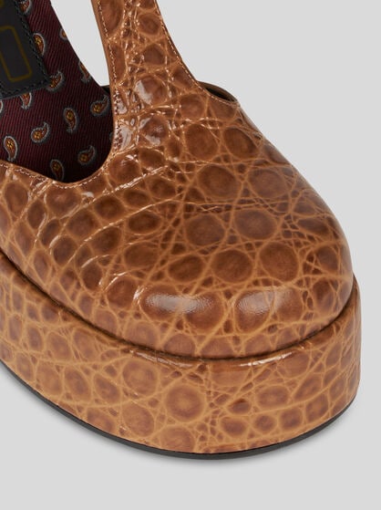 PRINTED LEATHER MARY JANE SANDALS