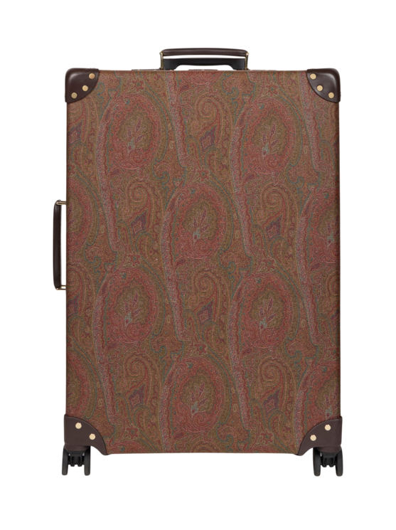 Etro, Etro X Globe-trotter Arnica And Leather Check-in Case, Man, Brown