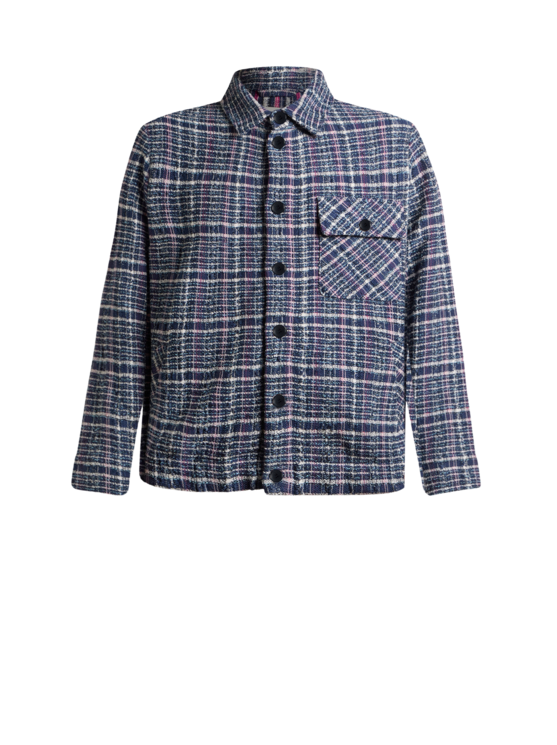 Etro, Chaqueta De Punto Jacquard De Mezcla De Algodón Con Motivo De Maxicuadros, Herren, Azul, Tamaño 44
