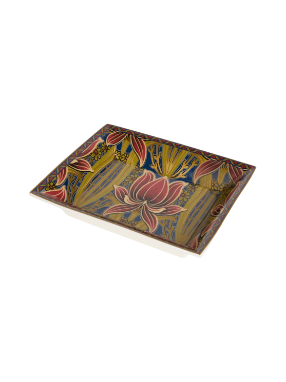 Etro, Bandeja Rectangular De Porcelana Con Motivo De Flores, Multicolor