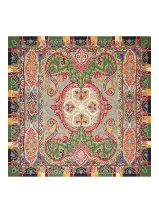 Etro, Scialle In Lana E Seta Con Stampa, Donna, Beige