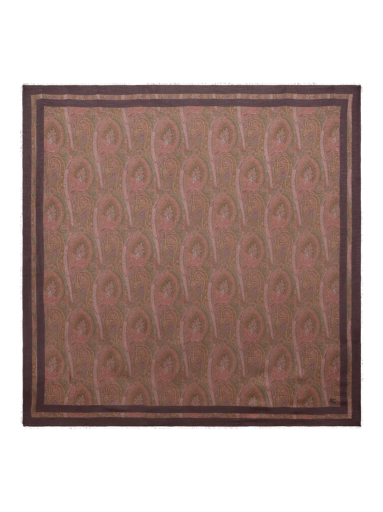 Etro, Scialle In Cashmere Con Motivo Paisley Floreale, Donna, Marrone
