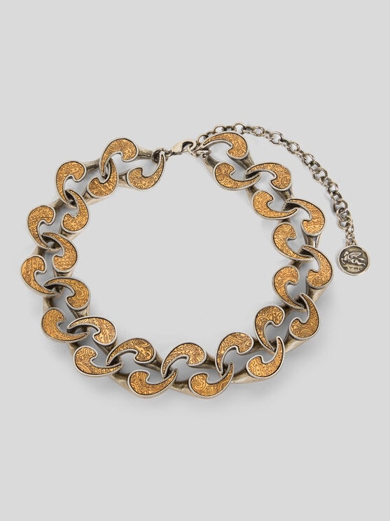 Etro , Dual-finish Paisley Necklace, Woman, Multicolour