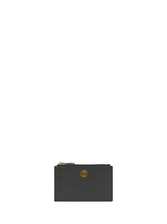 Etro, Porta Carte In Pelle Con Bottone Pegaso, Donna, Nero