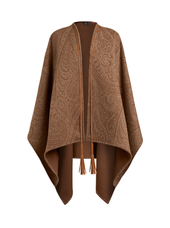 Etro Women's Beige Wool And Cashmere Jacquard Cape, Woman,