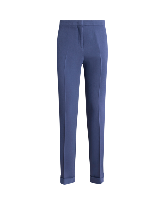 Etro, Cady Cigarette Trousers, Woman, Light Blue, Size 42