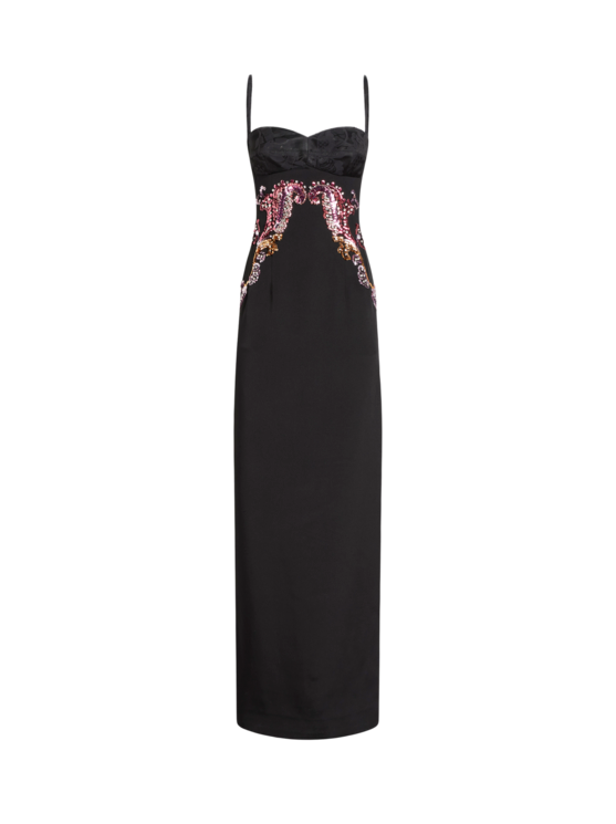 Etro, Abito In Seta Ricamato, Donna, Nero, Taglia 40