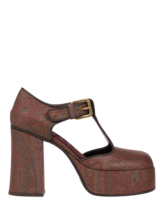 Etro, Sandalias Mary Jane Paisley, Mujer, Marrón, Tamaño 35