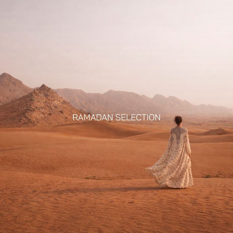 LONG SILK DRESS WITH CAPE AND PLACED PRINT