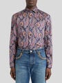 PAISLEY COTTON SATIN SHIRT — Image 3