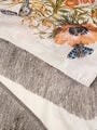 SILK SCARF WITH FRINGING AND FLORA AND FAUNA MOTIF — Image 3