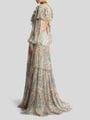 LONG SILK DRESS WITH FLORAL PAISLEY MOTIF — Image 4
