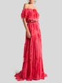 LONG DRESS IN SILK-BLEND JACQUARD WITH FLORAL PAISLEY MOTIF — Image 3