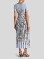 PLEATED COTTON-BLEND MIDI DRESS WITH PLACED PRINT — Image 4