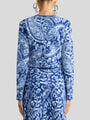 JACQUARD CROPPED CARDIGAN WITH FLORAL PAISLEY MOTIF — Image 5