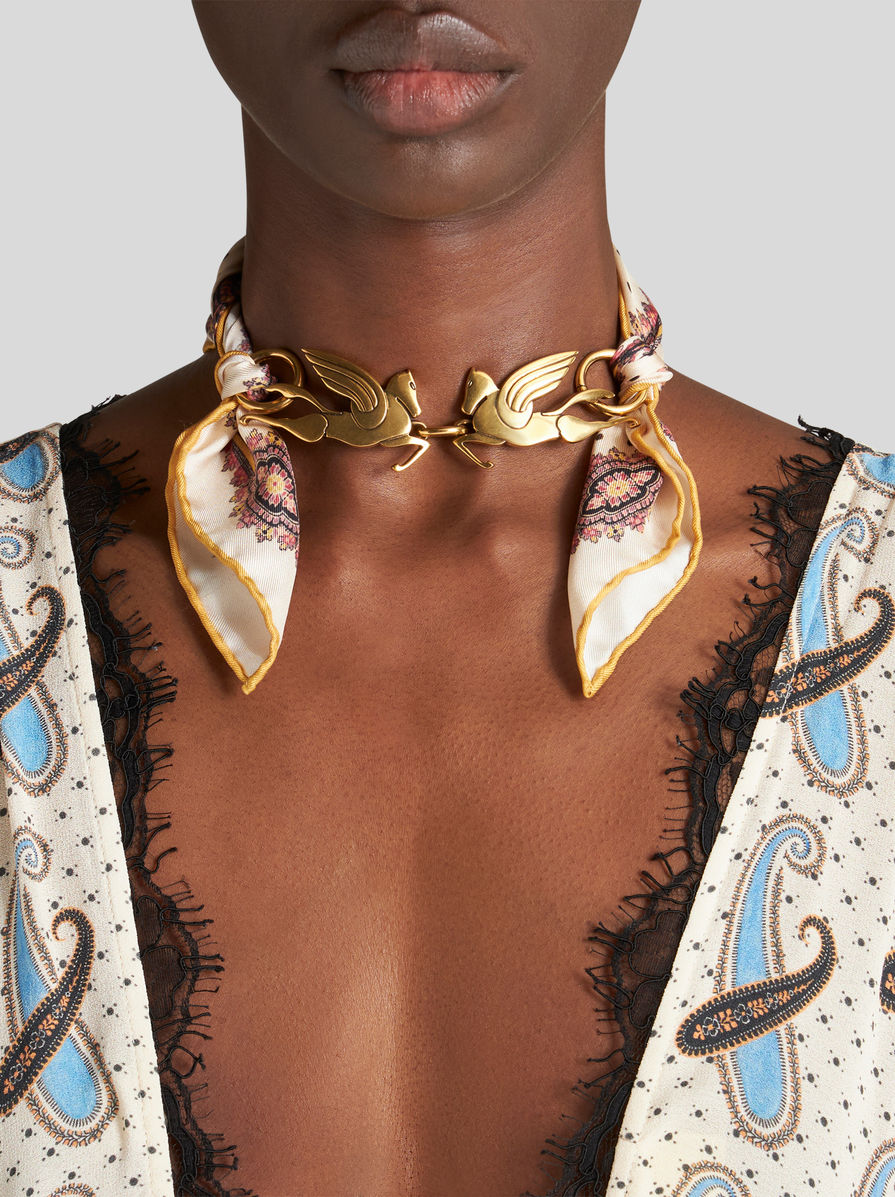 スカーフ ETRO FW23 SCARF WITH PRINT (1D067_91058000) Etro Printed silk scarf Etro