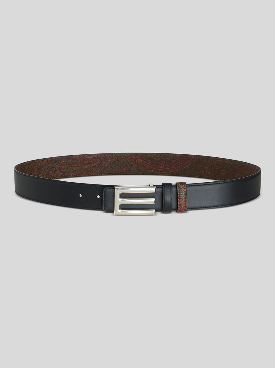 ［新品］✨エトロブラック 黒 合成皮革 リバーシブル メンズベルト リバーシブルベルト | メンズ | ブラック | エトロ