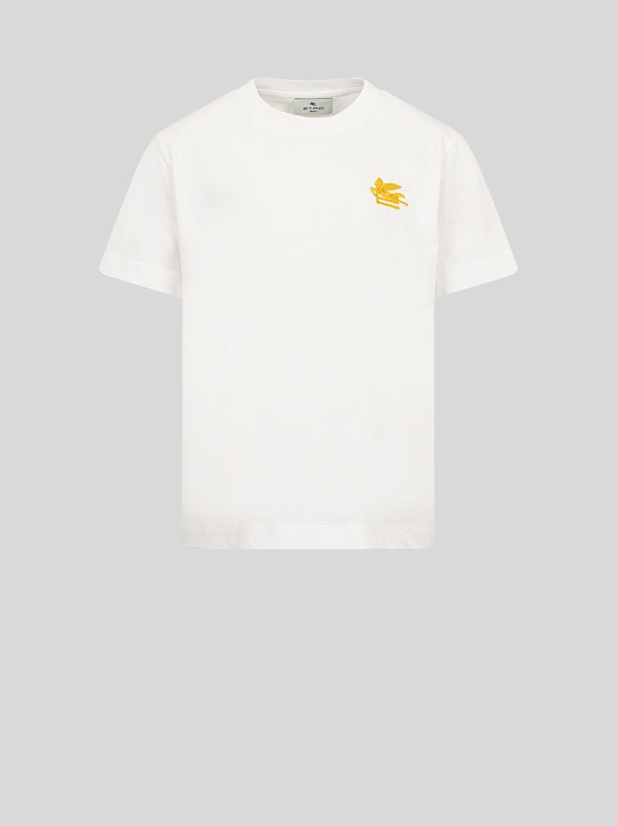 【送料&関税込】Etro Cotton T-shirt With Pegasus And Monogra T-SHIRT WITH PEGASO EMBROIDERY | T-shirt and Sweatshirts | ETRO