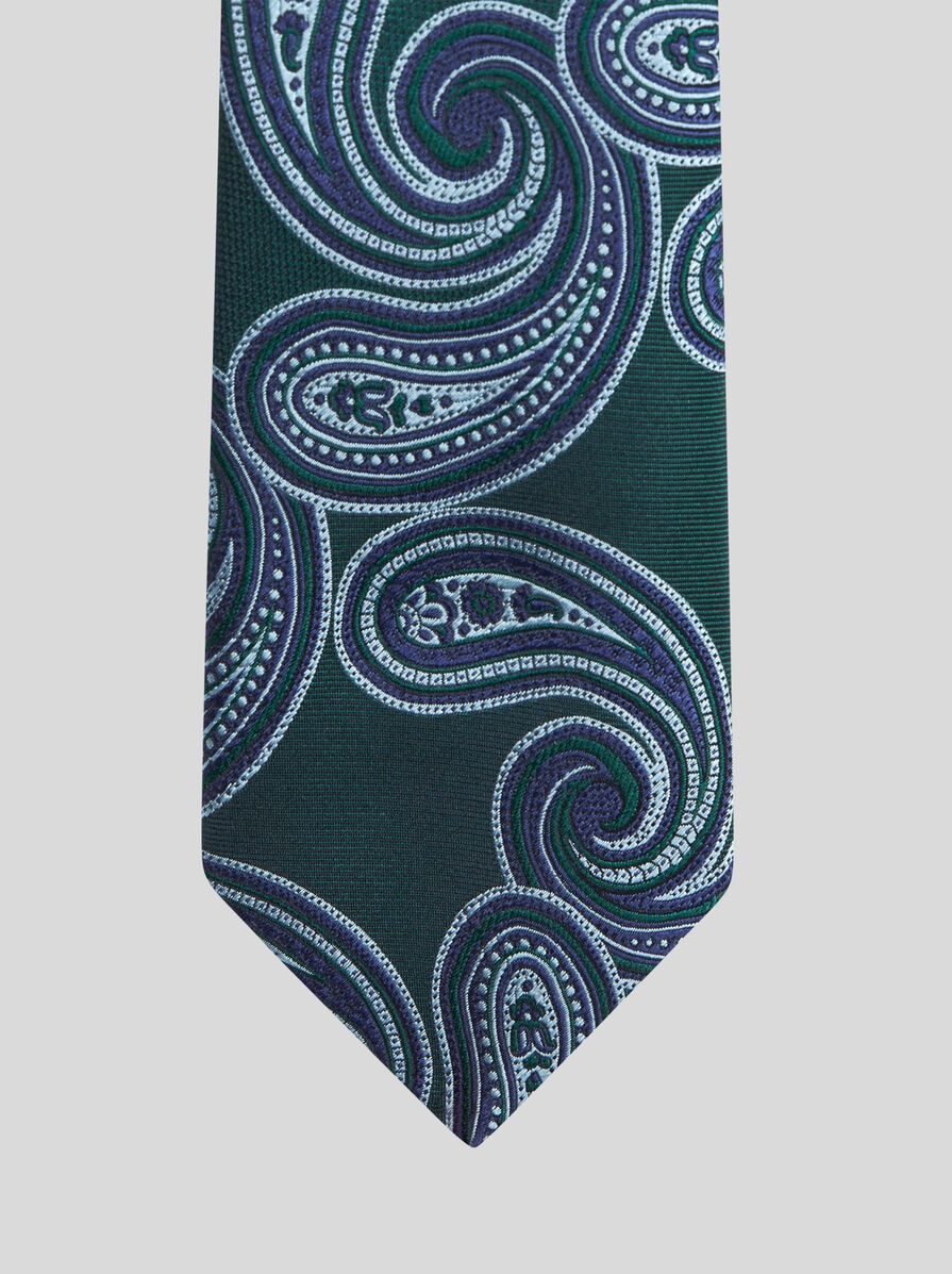 Alizeal Set Cravatta E Fazzoletto Da Tasca Uomo: 8cm Paisley Jacquard Classico - 3