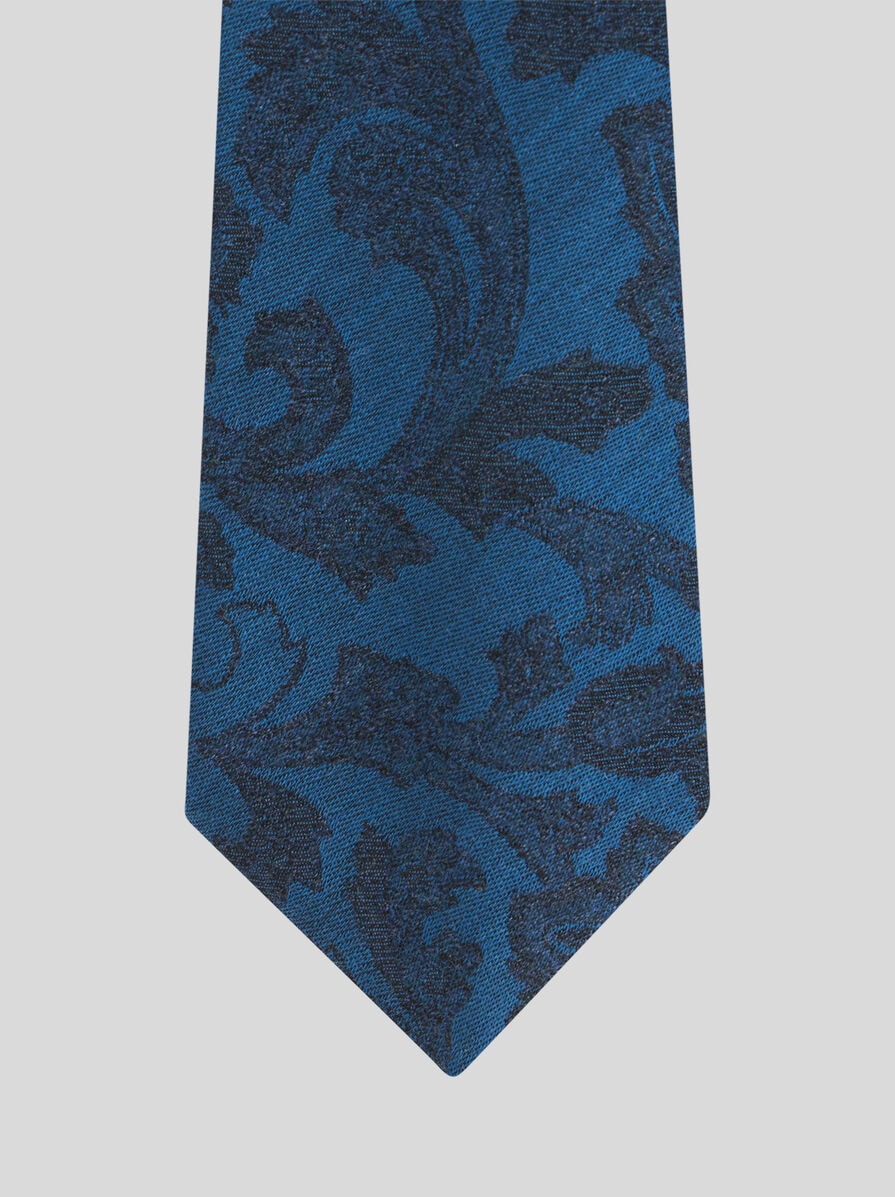 ETRO エトロ公式 フローラルペイズリーモチーフ ウールブレンド ジャカード ネクタイ Man