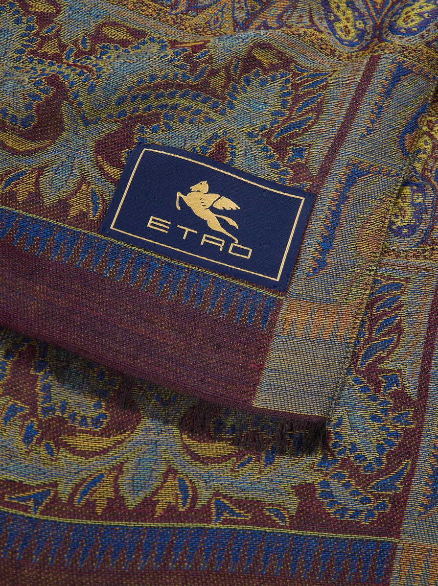 【★完売必至★】ETRO ☆ シルク&ウールジャカード ショール ウール&シルク ジャカード ショール | エトロ