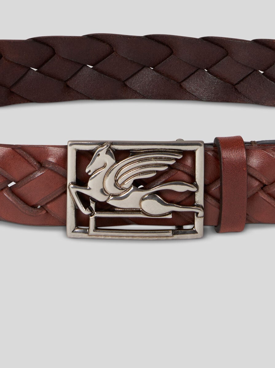 【ETRO】 Woven leather belt ETRO Woven Leather Belt | Brown | FARFETCH PL