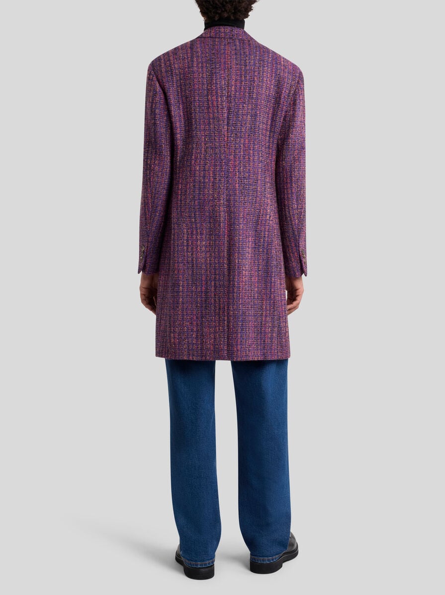 ジャケット ETRO FW25 Etro Coats (WRBA0024 99SASO5X0865) Etro - Navy Denim Floral Embroidered Jacquard Jacket