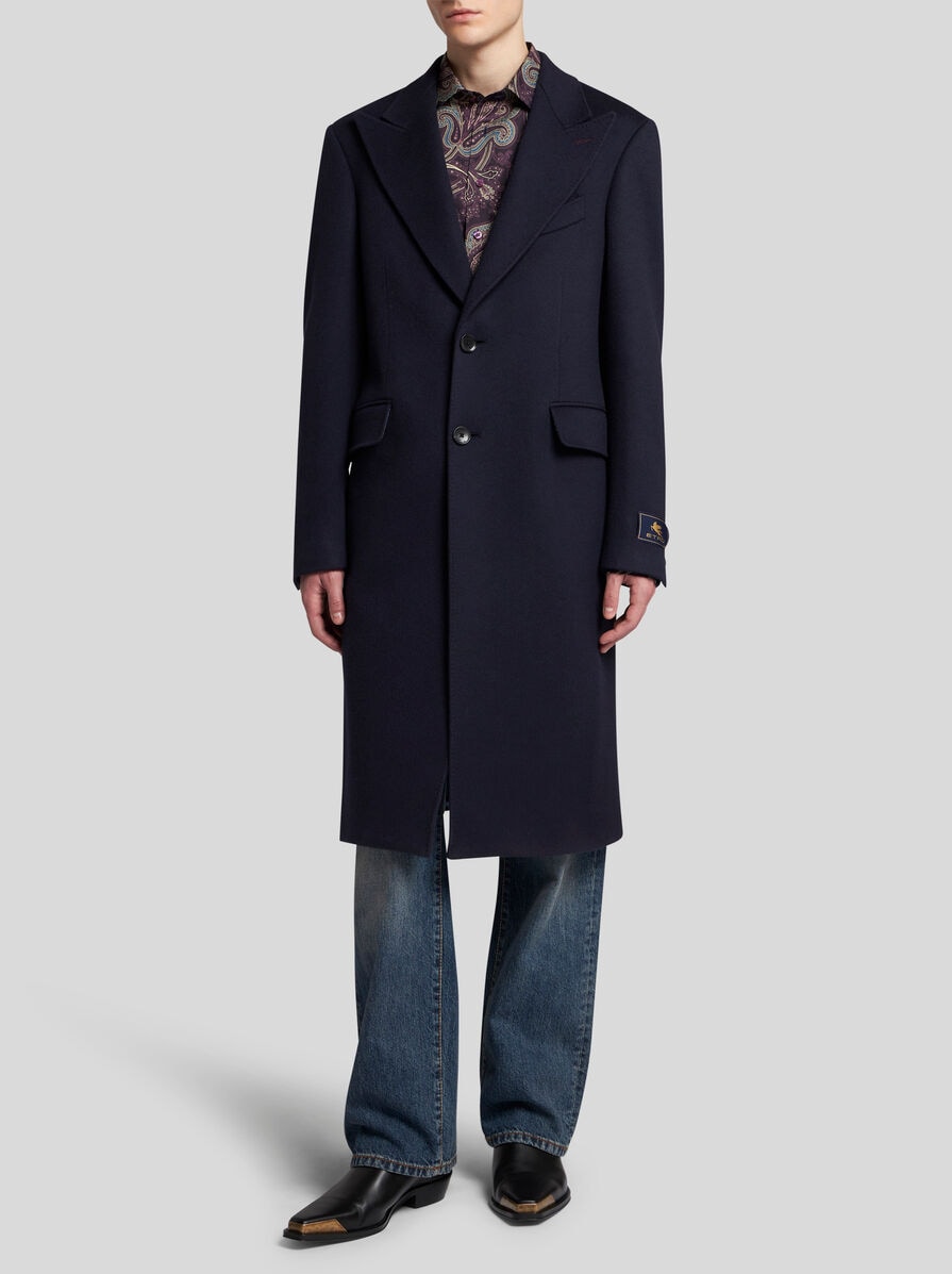 ETRO エトロ ロングコート チェスターコート カシミヤ混 大きいサイズ 44 ETRO エトロ ロングコート チェスターコート カシミヤ混 大きい